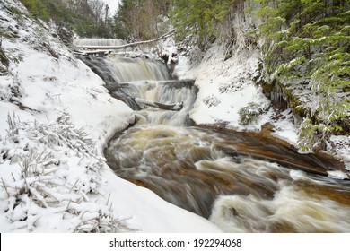 Sable Falls, Michigan Winter At Pictured Rocks National Lakeshore