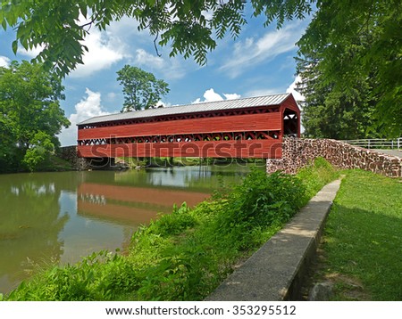 Sach's Covered Bridge in Gettysburg, PA.  Being resubmitted with adjustments to sharpening and size.