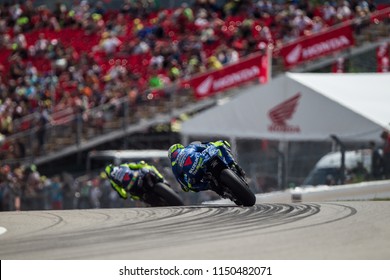 SACHSENRING, GERMANY - JULY 13, 2018: Italian Suzuki Rider Andrea Iannone At Pramac MotoGP Of Germany.