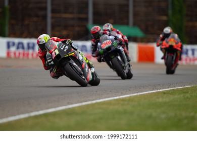 SACHSENRING, GERMANY - JUNE 20, 2021: Spanish Aprilia Rider Aleix Espargaro At 2021 Liqui Moly MotoGP Of Germany