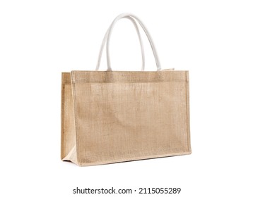 Sack bag for reusable shopping lifestyles isolated on white background, ecology business concept
