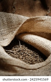 A sack of coffee beans