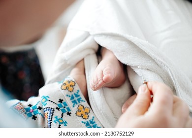 The Sacrament Of The Baptism Of A Child In An Orthodox Church