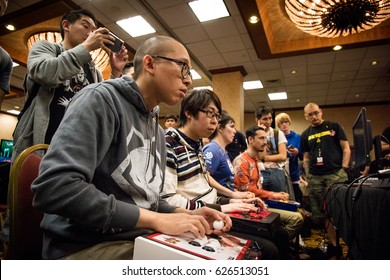 SACRAMENTO - APRIL 15: ESports Athlete Putthivath Miky XSK Samurai Chea Playing Street Fighter V At Video Game Tournament NCR NorCal Regionals 2017.