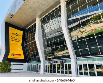 Sacramento, CA - August 24, 2019: Golden One Center North West Entry Gate.
