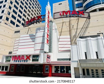 Sacramento, CA - June 18, 2022: Imax 3D Movie Theatre Exterior Building Facade.