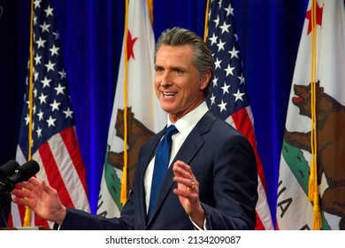 Sacramento, CA - March 8, 2022: California Governor Gavin Newsom Speaking At The State Of The State Address In Sacramento, CA.