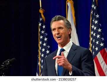 Sacramento, CA - March 8, 2022: California Governor Gavin Newsom Speaking At The State Of The State Address In Sacramento, CA.