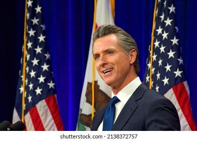 Sacramento, CA - March 8, 2022: California Governor Gavin Newsom Speaking At The State Of The State Address In Sacramento, CA.