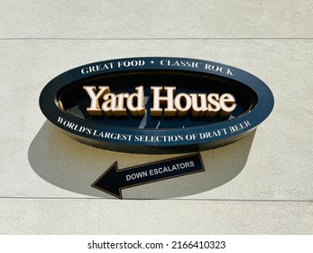 Sacramento, CA - May 31, 2022: Yard House Sign At DOCO, Newer Part Of Midtown.