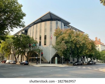 Sacramento, CA - October 3, 2020: Exterior View Of Department Of Education State Building In Downtown. 