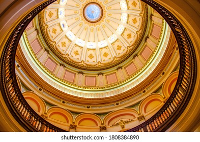 Sacramento, CA, USA - January 27, 2019: Ceiling View In California State Capitol Museum