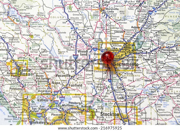 Sacramento California Area Map Stock Photo (Edit Now) 216975925