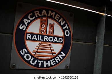 Sacramento, California - August 18 2015: A Sign For The Sacramento Southern Railroad In Old Sacramento State Historic Park.