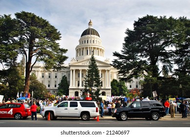 Sacramento, California, November 22, 2008: Protest Against The Passage Of Proposition 8 Banning Gay Marriage.