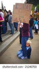 Sacramento, California, November 22, 2008: Protest Against The Passage Of Proposition 8 Banning Gay Marriage.