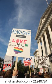 Sacramento, California, November 22, 2008: Protest Against The Passage Of Proposition 8 Banning Gay Marriage.