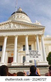 Sacramento, California, November 22, 2008: Protest Against The Passage Of Proposition 8 Banning Gay Marriage.