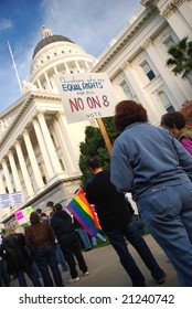 Sacramento, California, November 22, 2008:  Protest Against The Passage Of Proposition 8 Banning Gay Marriage.