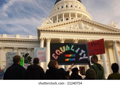 Sacramento, California, November 22, 2008:  Protest Against The Passage Of Proposition 8 Banning Gay Marriage.