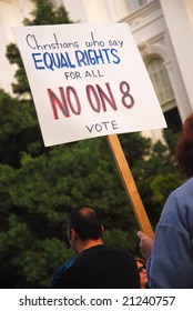 Sacramento, California, November 22, 2008:  Protest Against The Passage Of Proposition 8 Banning Gay Marriage.