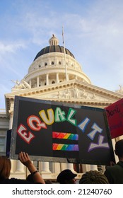 Sacramento, California, November 22, 2008:  Protest Against The Passage Of Proposition 8 Banning Gay Marriage.