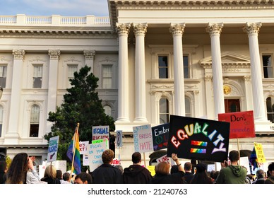 Sacramento, California, November 22, 2008:  Protest Against The Passage Of Proposition 8 Banning Gay Marriage.