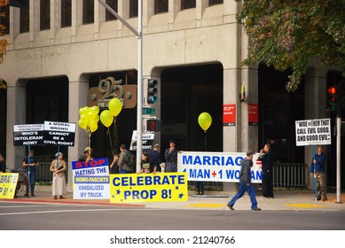 Sacramento, California, November 22, 2008:  Protest Against The Passage Of Proposition 8 Banning Gay Marriage.