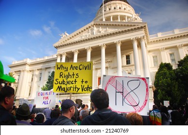 Sacramento, California, November 22, 2008:  Protest Against The Passage Of Proposition 8 Banning Gay Marriage.