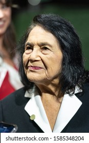 SACRAMENTO, CA/U.S.A. - DECEMBER 10, 2019: A Close Up Portrait Of Civil Rights Activist Dolores Huerta.  Huerta Was Inducted Into The Hall Of Fame In 2012.