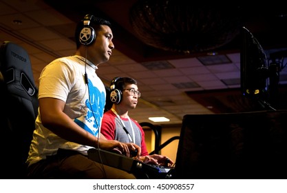 SACRAMENTO - MARCH 26: ESports Athlete Casual Phil Versus Marc Pinoy In Street Fighter V Video Game Match On March 26, 2016 At NCR NorCal Regionals Fighting Game Tournament.