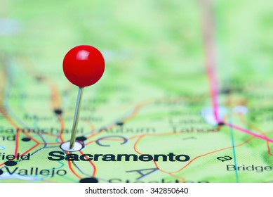 Sacramento pinned on a map of USA
