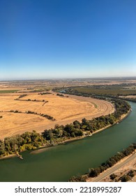 Sacramento River Aerial View In Fall 