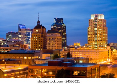 Sacramento Skyline At Night