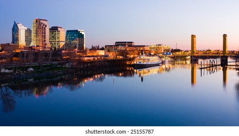 Sacramento Skyline At Night