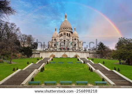 Sacre Coeur Basilica of Montmartre in Paris, France
