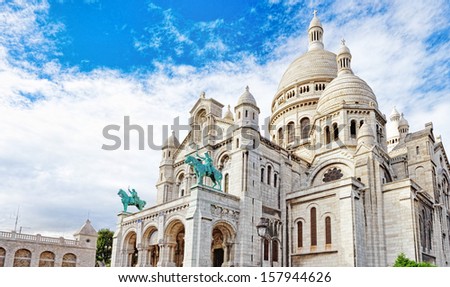Sacre Coeur Cathedral on Montmartre , Paris, France.