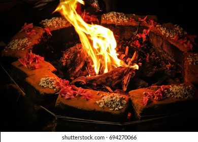 Sacred Fire In Hindu Wedding....