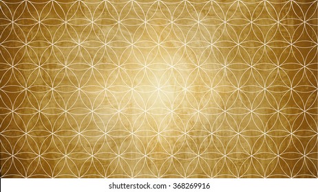 Sacred geometry in flower pattern shape on old paper texture  - Shutterstock ID 368269916