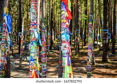 The Sacred Grove Of Buddhists In The Siberian Region