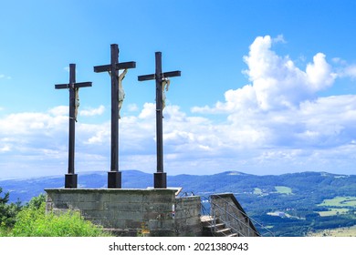 The Sacred Mountain Kreuzberg In Rhön Mountains, Franconia - Germany