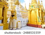 The sacred temple of Shwedagon Pagoda in Yangon, myanmar