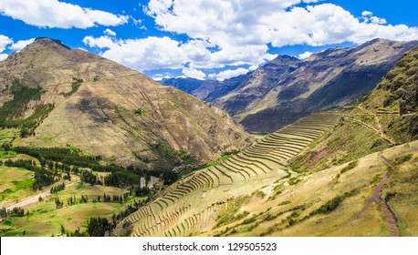 Sacred Valley of the Incas (Urubamba Valley). It is located in the present-day Peruvian region of Cusco. - Shutterstock ID 129505523