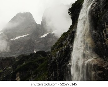 Sacred Waterfall near Hidden secret Yubeng Village in Yunnan Province, China near Tibet 