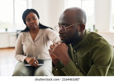 Sad African American Man Sitting Front Stock Photo Shutterstock