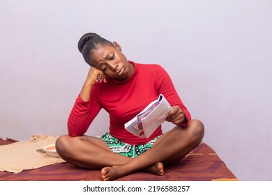 Sad African Girl Finding It Hard To Study