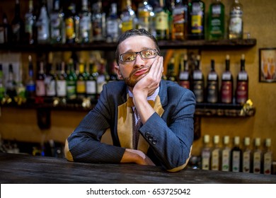 A Sad Barman In A Bar