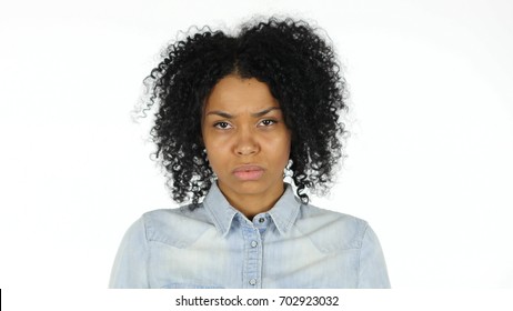 Sad Black Woman On White Background Stock Photo 702923032 | Shutterstock