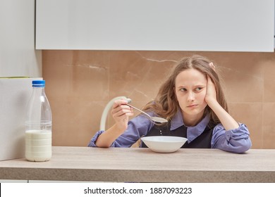 Sad Blonde Girl Doesnt Want Eat Stock Photo 1887093223 | Shutterstock