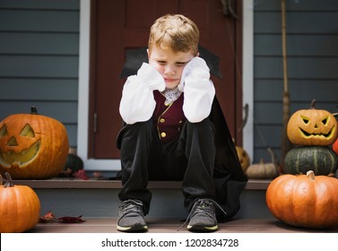 Sad Boy In A Halloween Costume